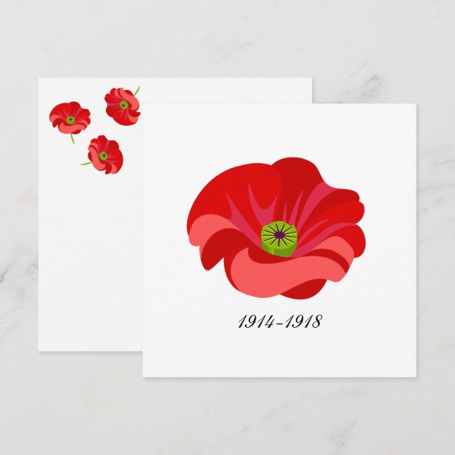 Roter Mohn Einladung (Vorne/Hinten)