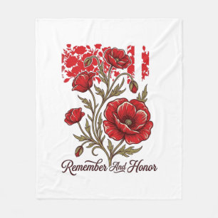 Roter Mohn Erinnern Und Ehren Vintage Gedenk Shirt Fleecedecke