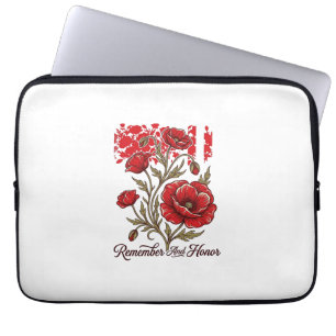 Roter Mohn Erinnern Und Ehren Vintage Gedenk Shirt Laptopschutzhülle
