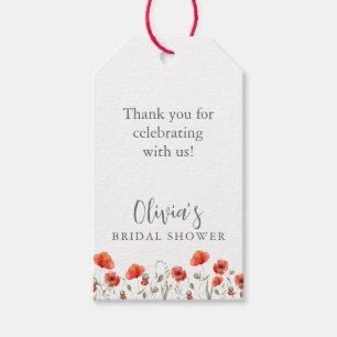 Roter Mohn Garten Florale Hochzeitsdusche Danke sc Geschenkanhänger