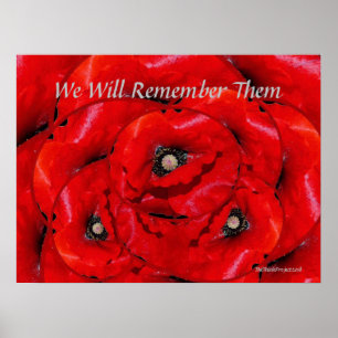 Roter Mohn-Gedenkstein-Poster Poster