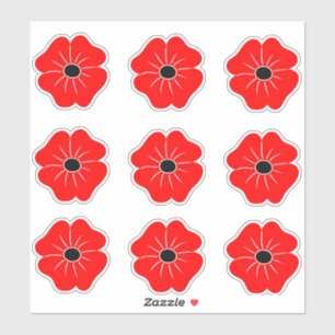 Roter Mohn-Gedenktag Aufkleber