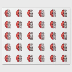 Roter Mohn Gedenkzitat Vektor-Shirt-Design_1 Geschenkpapier
