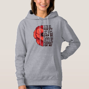 Roter Mohn Gedenkzitat Vektor-Shirt-Design_1 Hoodie