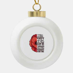 Roter Mohn Gedenkzitat Vektor-Shirt-Design_1 Keramik Kugel-Ornament