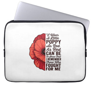 Roter Mohn Gedenkzitat Vektor-Shirt-Design_1 Laptopschutzhülle