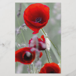 Roter Mohn im Hintergrund Briefpapier