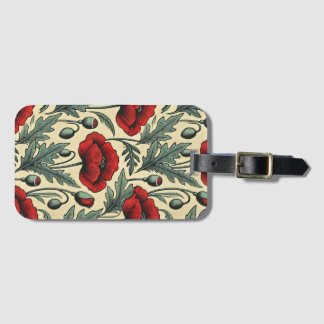Roter Mohn im Vintage-Look Gepäckanhänger