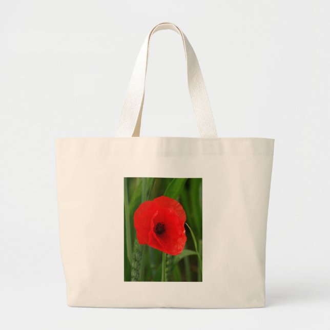 Roter Mohn Jumbo Stoffbeutel (Vorne)