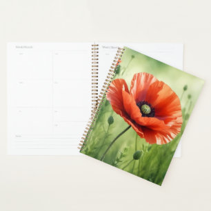 Roter Mohn Kalender Planer