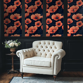 Roter Mohn Muster dunkler Hintergrund Tapete