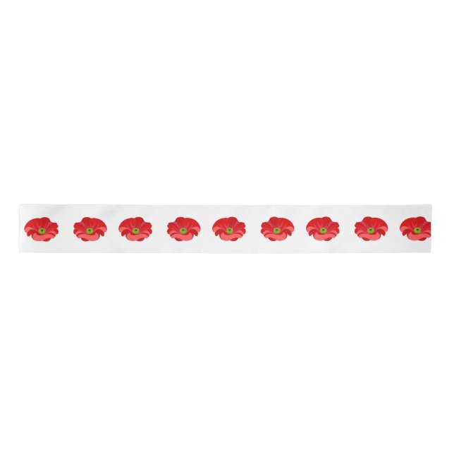 Roter Mohn Satinband (Vorderseite)