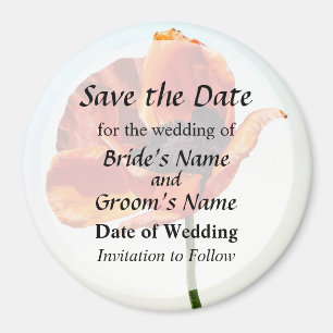 Roter Mohn Save the Date in Sunshine Magnet