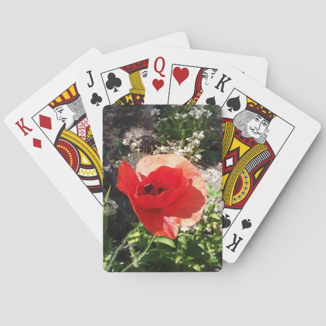 Roter Mohn Spielkarten (Rückseite)