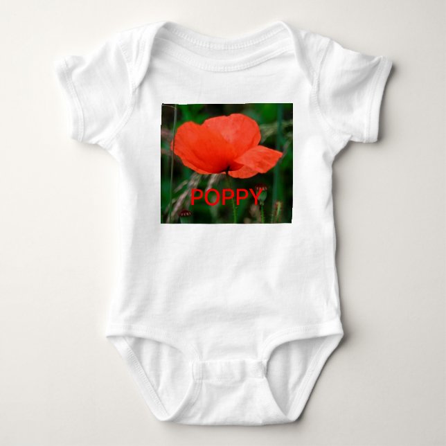 Roter Mohn-Strampler Baby Strampler (Vorderseite)