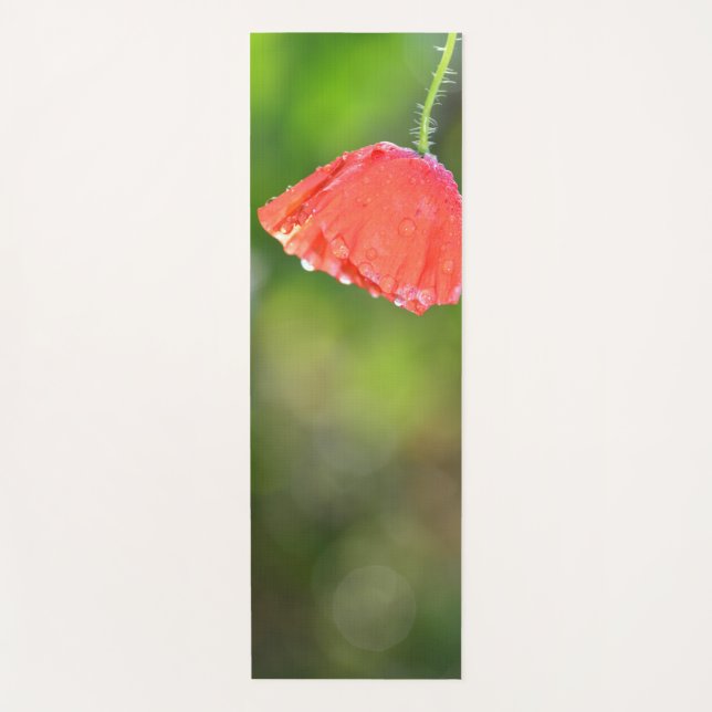 Roter Mohn und blauer Mohn Yogamatte (Vorderseite)