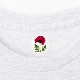 Roter Mohn zeichnend 3 Etiketten