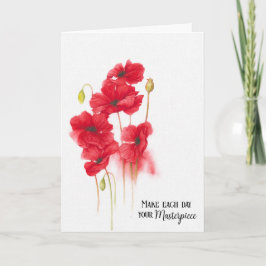 Roter Mohnanstrich zum Geburtstag Karte