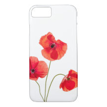Roter Mohnblumen-Blume Iphone 7 Kasten