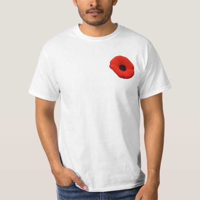 Roter Mohnblumen-Blumen-Kanada-Erinnerungs-TagesT T-Shirt (Vorderseite)