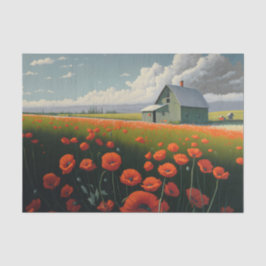 Roter Mohnnachmittag, auf dem Bauernhof Seidenpapier