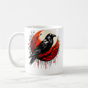 Roter Mond Rabe Schwarze Krähe Kaffeetasse