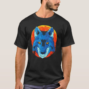 Roter Mond Raubtier Wald Tier Wolf T-Shirt