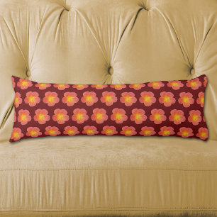 Roter Moss Rose Blume Nahtloses Muster auf Seitenschläferkissen