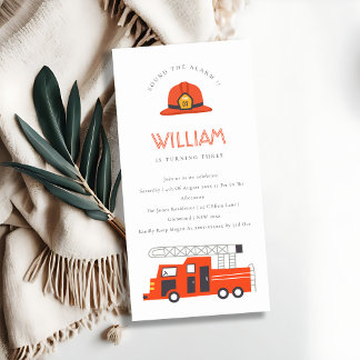 Roter Motor für Feuerwehrfahrzeuge Kinder jeden Al Dankeskarte