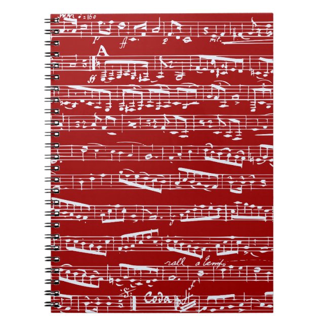 Roter Musiknoten Notizblock (Vorderseite)