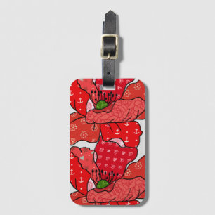 Roter Mustermohn Gepäckanhänger