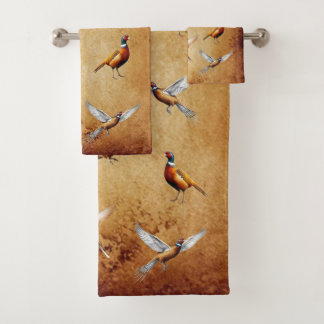 Roter Nacken Pheasant Badezimmer Handtuchhandtuch Badhandtuch Set