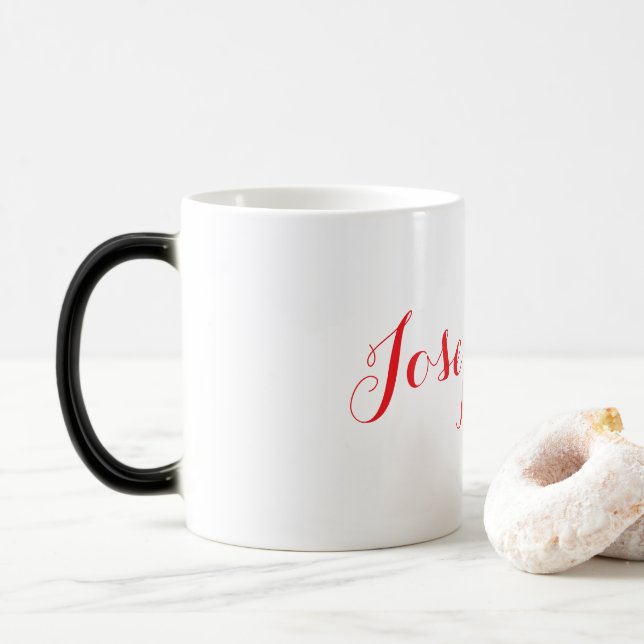 Roter Name Josephine Verwandlungsbecher Verwandlungstasse (Mit Donut)