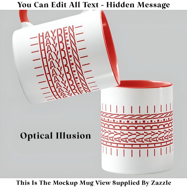 Roter Name Versteckte Meldung Trendy Tasse 121R Ge (Von Creator hochgeladen)