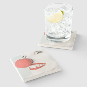 Roter Nasenclown Steinuntersetzer