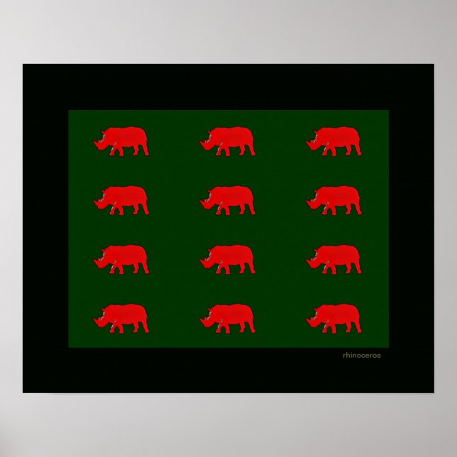 Roter Nashorn Poster (Vorne)