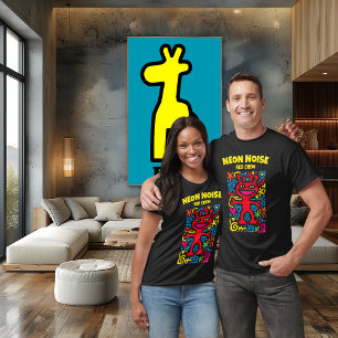 Roter Neon-Alien – Funky Pop-Art-Lächelcharakter T-Shirt