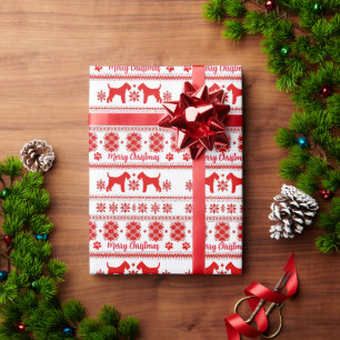 Roter nordischer Airedale Terrier Hund Weihnachten Geschenkpapier