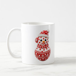 Roter nordischer Schneemann Weihnachten Kaffeetasse