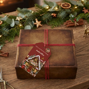 Roter Nordpol-Post-Anhänger mit individuellem Name Geschenkanhänger