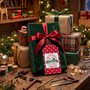 Roter Nordpol-Sonderlieferung von Santa gepunktet Geschenkanhänger