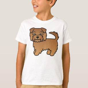 Roter Norfolk Terrier Hund Cartoon Karikatur Kunst T-Shirt