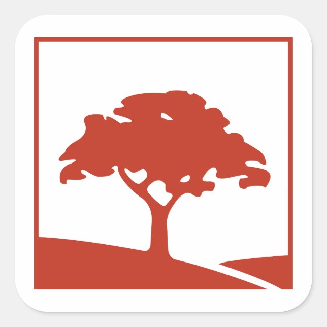 Roter Oak 3x3 Aufkleber (Vorderseite)