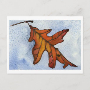 Roter Oak Leaf Postkarte