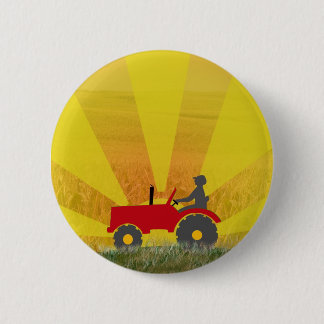Roter oder grüner Traktor-Knopf Button