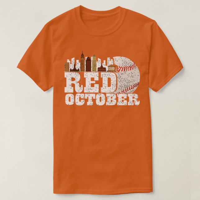 Roter Oktober Philadelphia Baseball T-Shirt (Design vorne)
