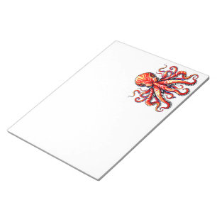 Roter Oktopus Notizblock