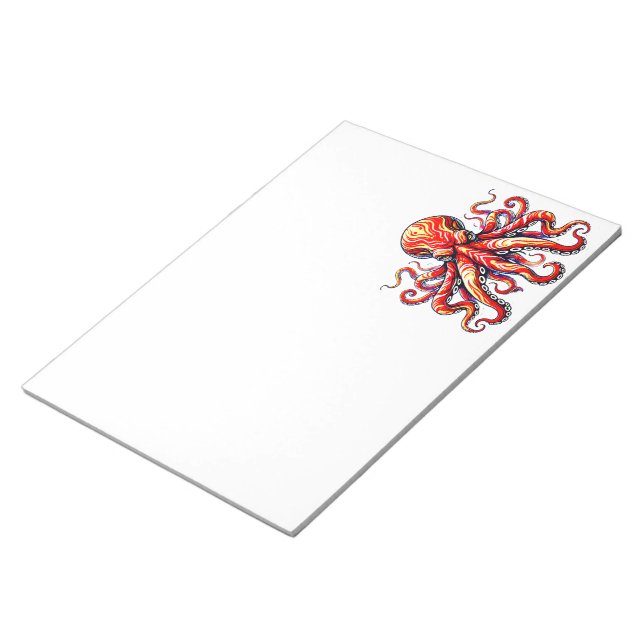 Roter Oktopus Notizblock (angewinkelt)