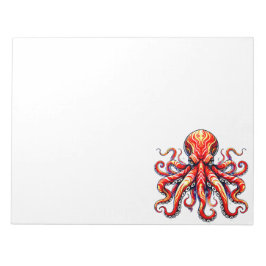 Roter Oktopus Notizblock