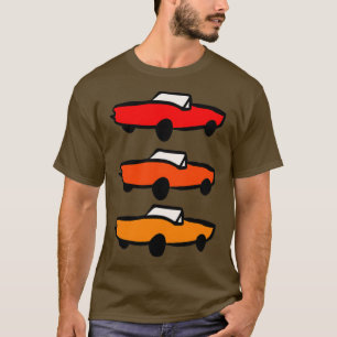 roter Oldtimer-Cabrio gelber Oldtimer-Cabrio T-Shirt